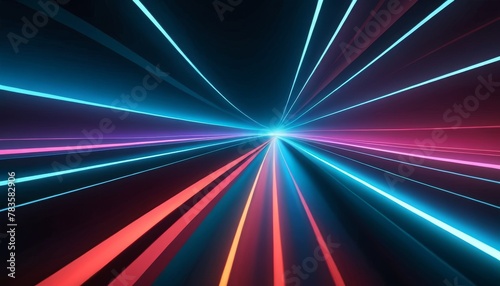 Abstract image of a tunnel illuminated with vibrant neon lights, symbolizing speed and futuristic technology.. AI Generation. AI Generation