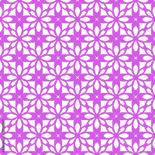 seamless pattern with purple line of flowers