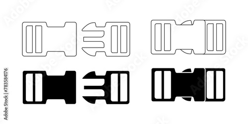 buckle or clasp icon set isolated on white background