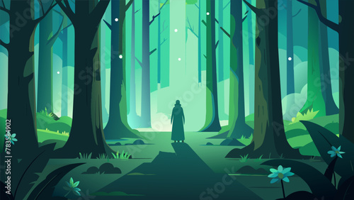 Deep in the forest I came across an astonishing sight a grove of sentient trees their trunks and branches adorned with vibrant green leaves and