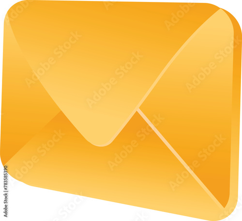 3D mail icon. Sign of messages, notifications for social networks, sites. Letter symbol, vector illustration. Can also be used for email, communication and messaging, mobile apps, web app, print media