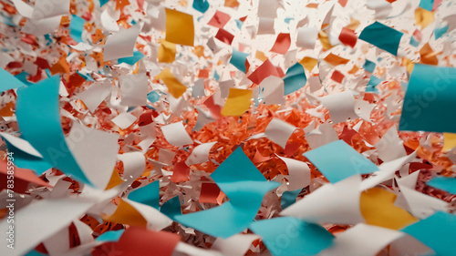 Colored paper and confetti will create a colorful spectacle at the event. Festive background.