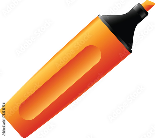 Highlighter isolated over a white background. Marking text. Highlighter pencil for calligraphy art. Highlighter pens, illustration, vector on a white background.
