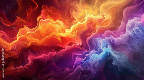 Vivid colors converge and blend, creating a gradient wave that radiates vitality and dynamism.
