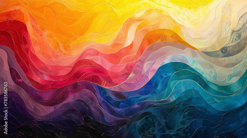 Vivid colors dance across the canvas, shaping a gradient wave that pulses with vitality and motion.