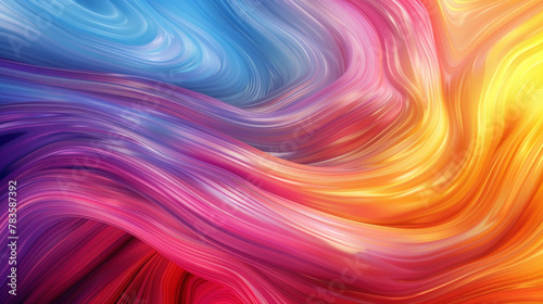 Vivid hues blend seamlessly, giving rise to a gradient wave that symbolizes movement and vitality.