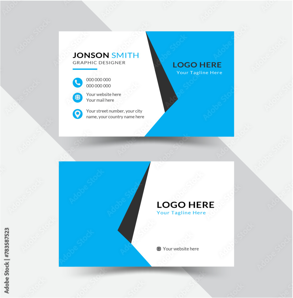 Double-sided creative and clean business card template. Clean professional business card template, visiting card. Designed for business and corporate concept. Vector illustration design.