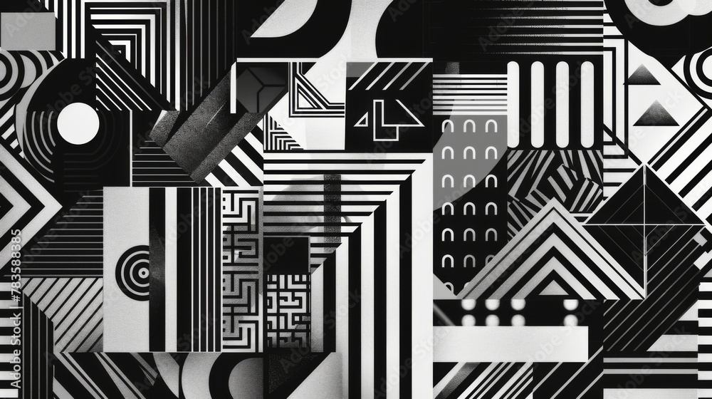 Abstract geometric pattern design in retro style. Abstract geometric pattern design in retro style.