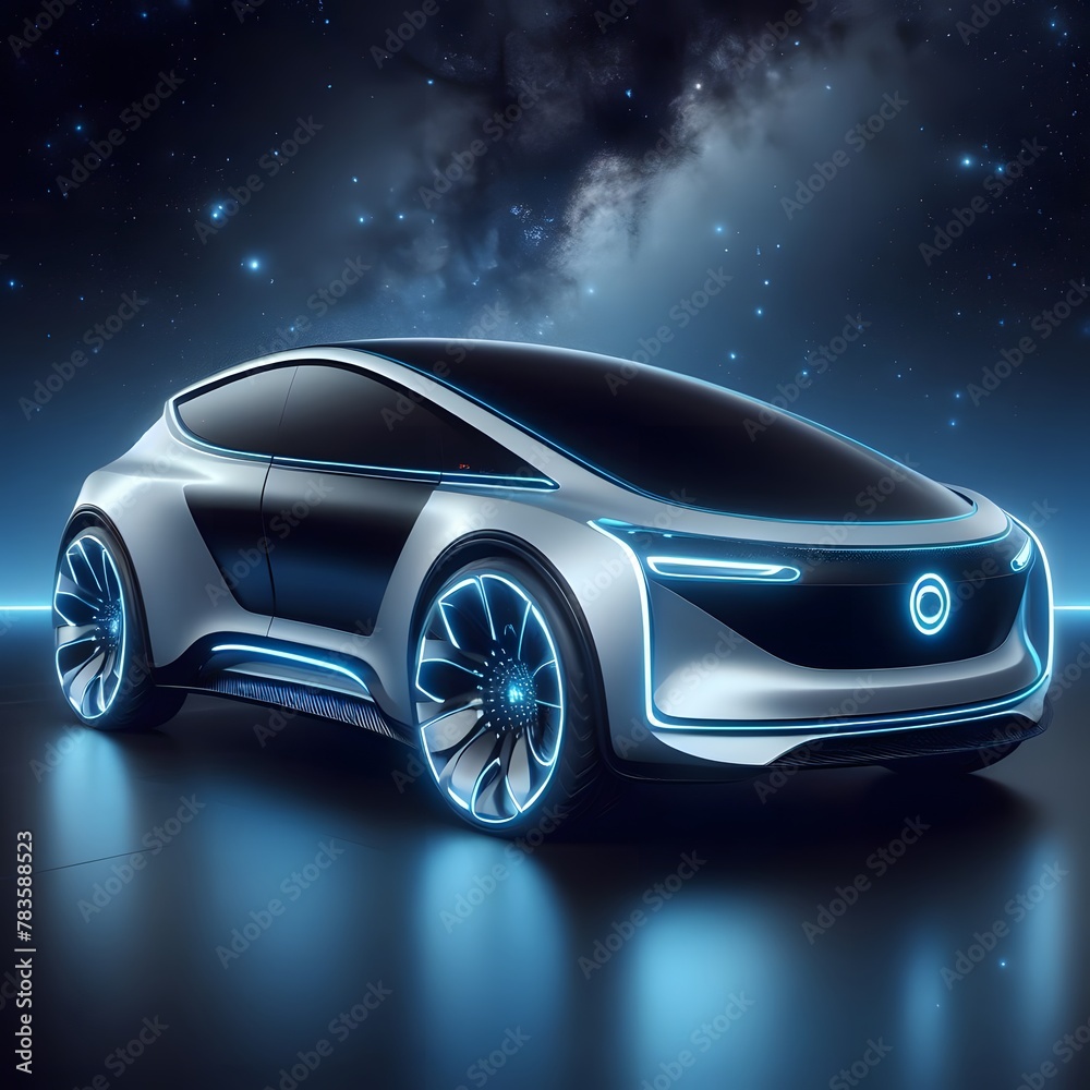 Futuristic generic electric EV car vehicle 