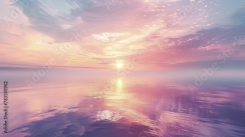 Dreamy Pastel Sunrise, Communicating New Beginnings with Soft Colors. © Manyapha