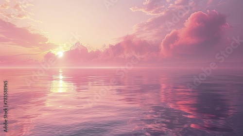Experience a tranquil awakening through a pastel-hued dawn, whispering of fresh starts with gentle tones.