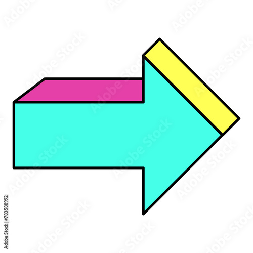 Arrow Pointing Right Neon Art Illustration Icon