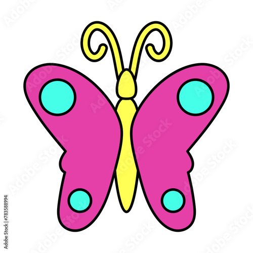 Butterfly Neon Art Illustration Icon