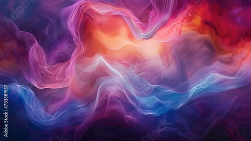 Vibrant colors blend in fluid motion  forming a dynamic gradient composition.