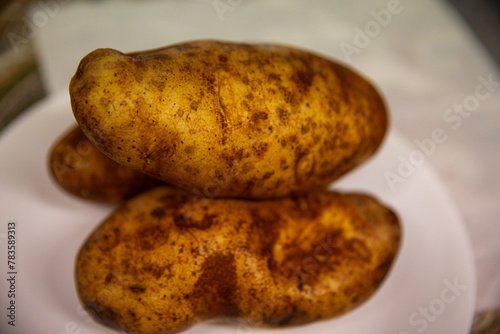 Three Russet Potatoes