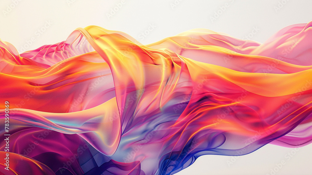 Vibrant hues converge to create a fluid gradient wave, capturing the energy of motion in a simple backdrop.
