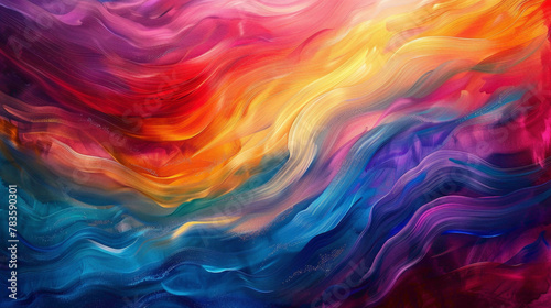 Vibrant hues merge and flow, shaping a gradient wave that embodies the spirit of motion and energy. photo