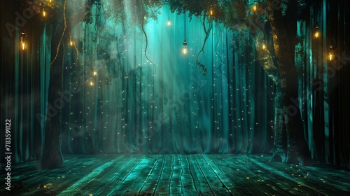 Nature s Podium  Verdant Forest Platform - Mystical Forest Stage  Lush Greenery in 3D 