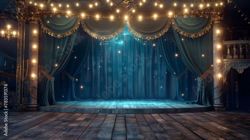 Fairy Tale Hall: Illuminated Circus Stage - Cinematic Excellence: 3D Theater Podium for Competition Winners