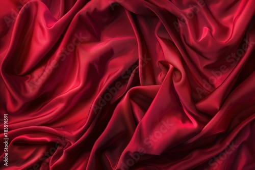 Red silk fabric texture. Background can be used for design projects or as an element of luxury and elegance