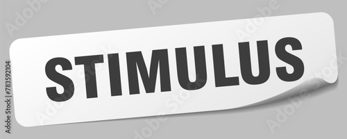 stimulus sticker. stimulus label photo