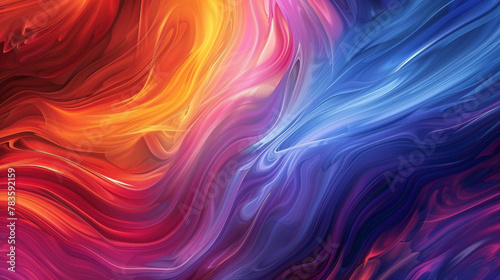 Vibrant hues swirl in fluid motion, forming a dynamic gradient wave that mesmerizes. photo