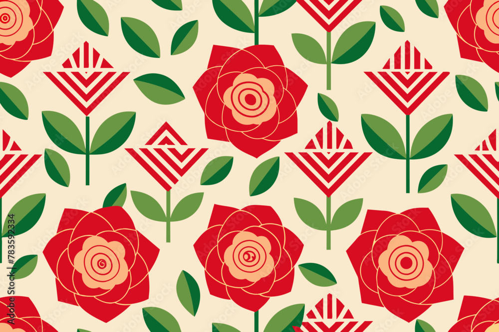 Rose Vector Pattern, Romantic Rose Flowers Background