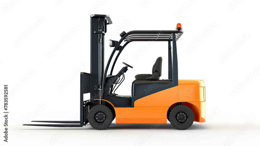 Electric forklift isolated on white background