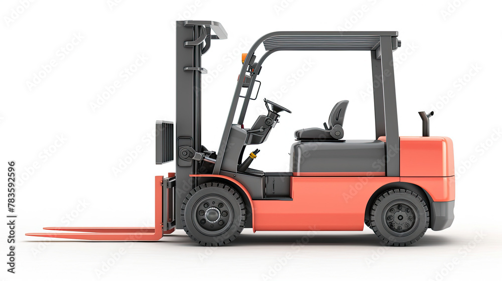 Electric forklift isolated on white background