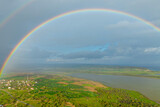Edine Province, Enez District nature landscape and rainbow
