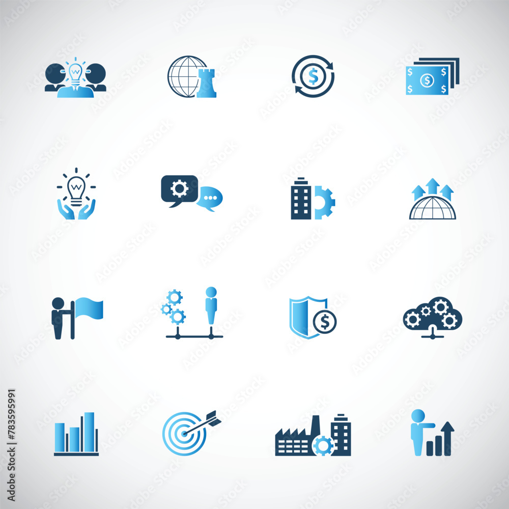 Universal business management and human resources icon set. Universal icons for web and mobile. Vector. Universal business management and human resources icon set. Universal icons for web and mobile. Vector.