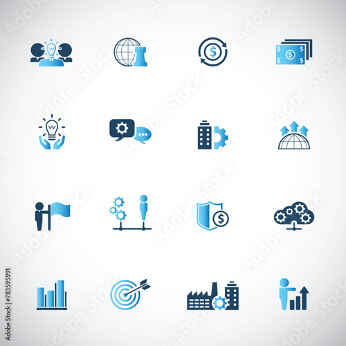Universal business management and human resources icon set. Universal icons for web and mobile. Vector.	