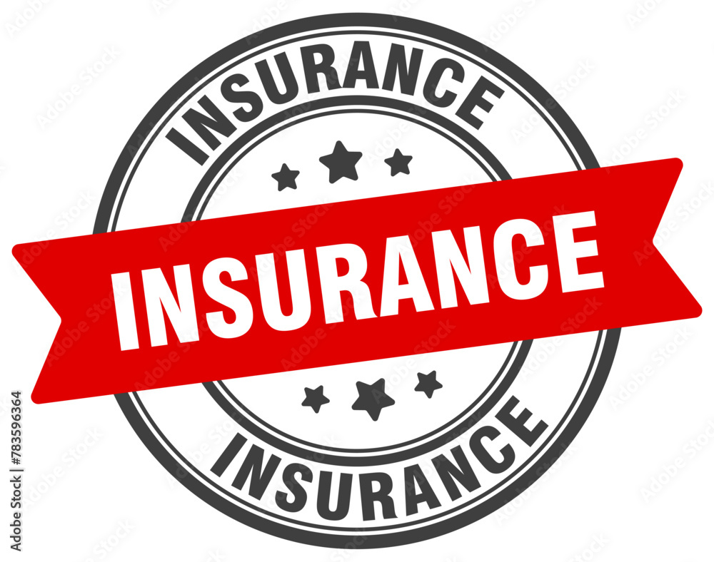 insurance stamp. insurance label on transparent background. round sign insurance stamp. insurance label on transparent background. round sign