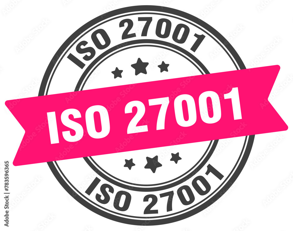 iso 27001 stamp. iso 27001 label on transparent background. round sign