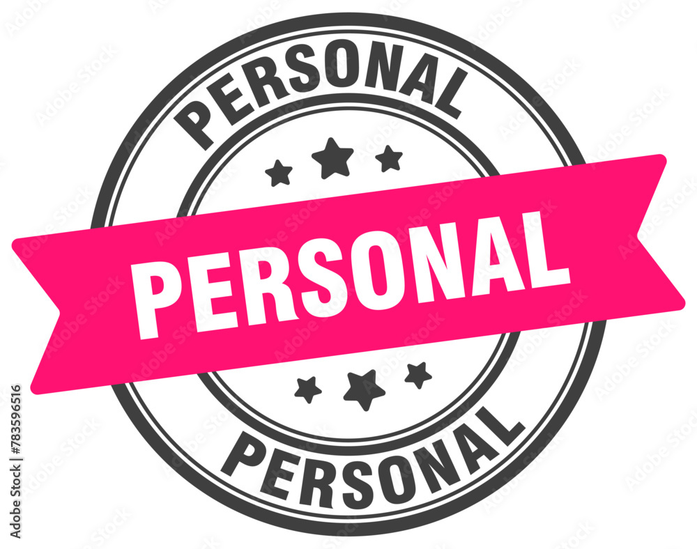 personal stamp. personal label on transparent background. round sign