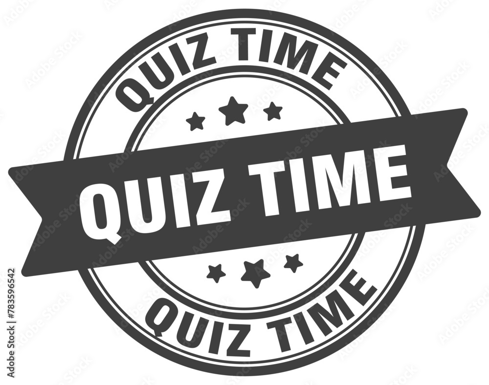 quiz time stamp. quiz time label on transparent background. round sign