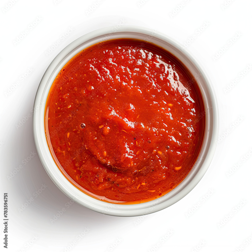Top view of Tomato sauce isolated on white background Top view of Tomato sauce isolated on white background