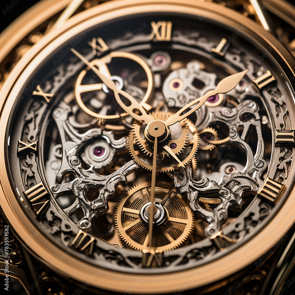 A macro shot of a high-end watch, emphasizing intricate details and craftsmanship. - Image #4 @Kainat Nadeem Khan