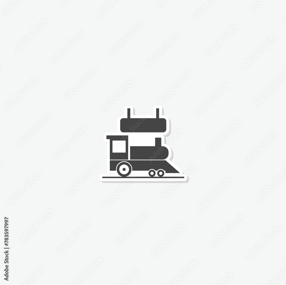 Rail or train station icon sticker isolated on gray background Rail or train station icon sticker isolated on gray background