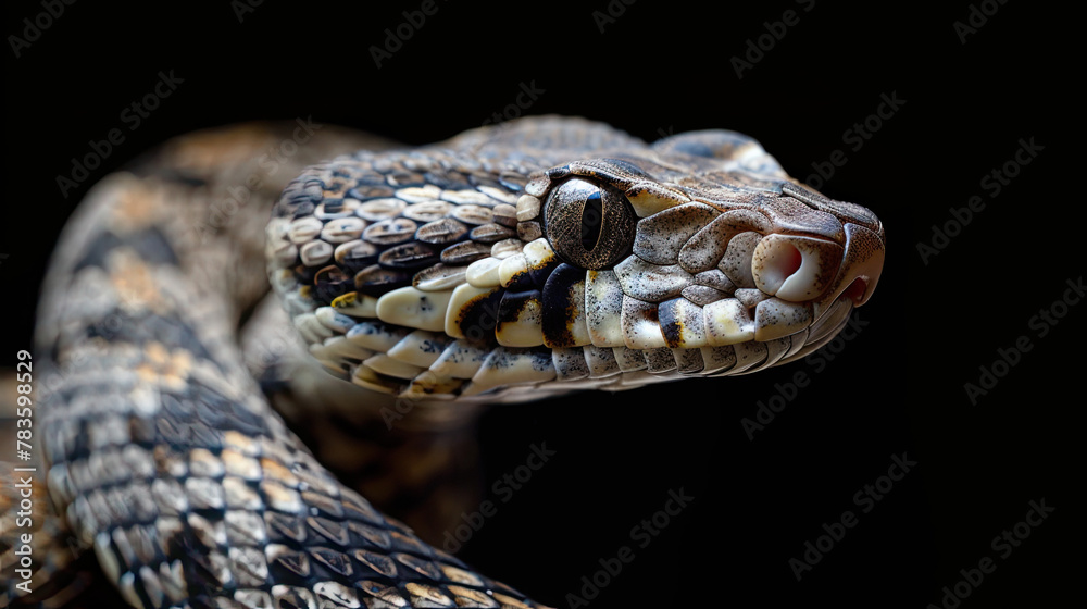 Snake on black background Snake on black background