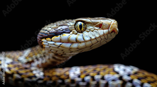 Snake on black background