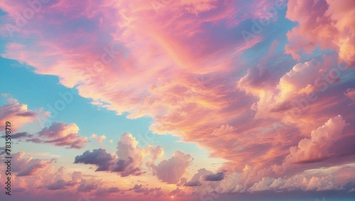 Beautiful clouds with sunset #783598719