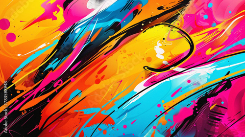 Bold and vibrant graffiti spray paint texture background.