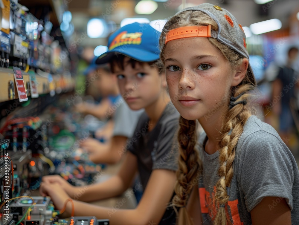 Children's Robotics Centers with boy and girl Children's Robotics Centers with boy and girl