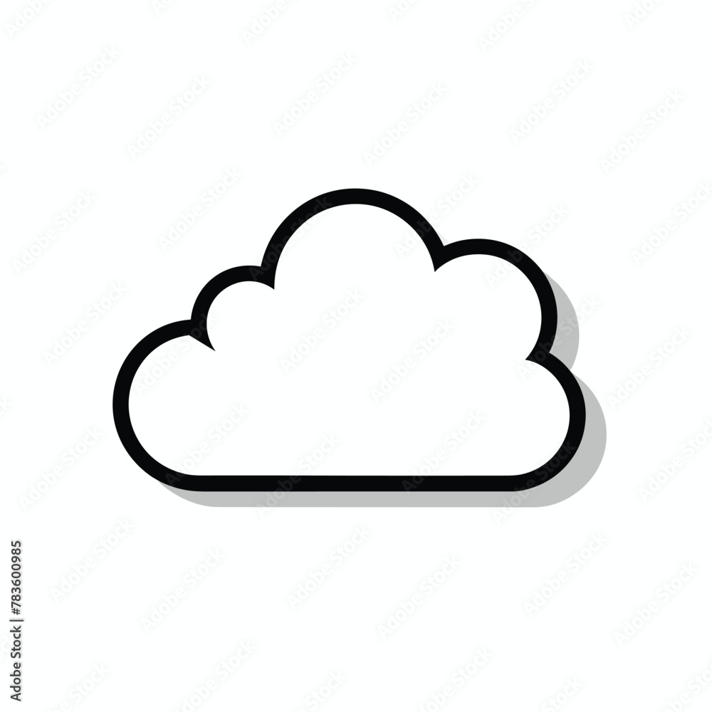 Single cloud icon illustration technology data computing concept vector design Single cloud icon illustration technology data computing concept vector design