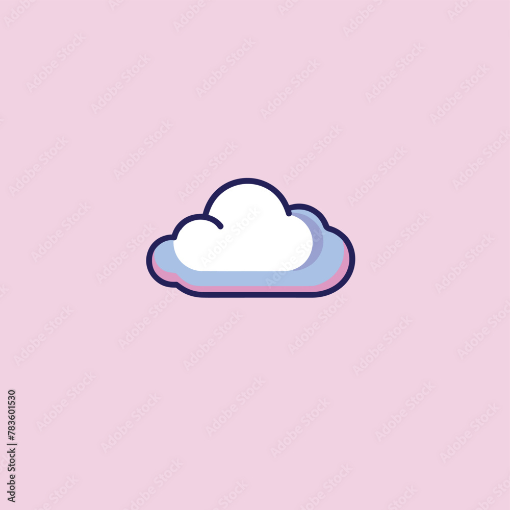 Single cloud icon illustration technology data computing concept vector design Single cloud icon illustration technology data computing concept vector design