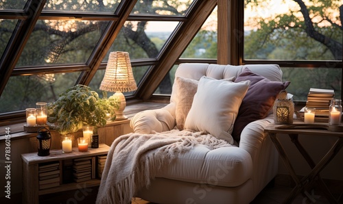 Well-Furnished Living Room With Abundant Windows © uhdenis