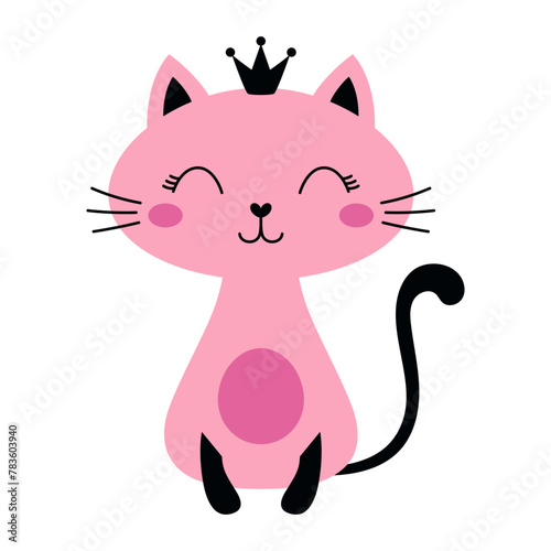 princess cat isolated