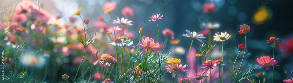 Assorted flowers, light background