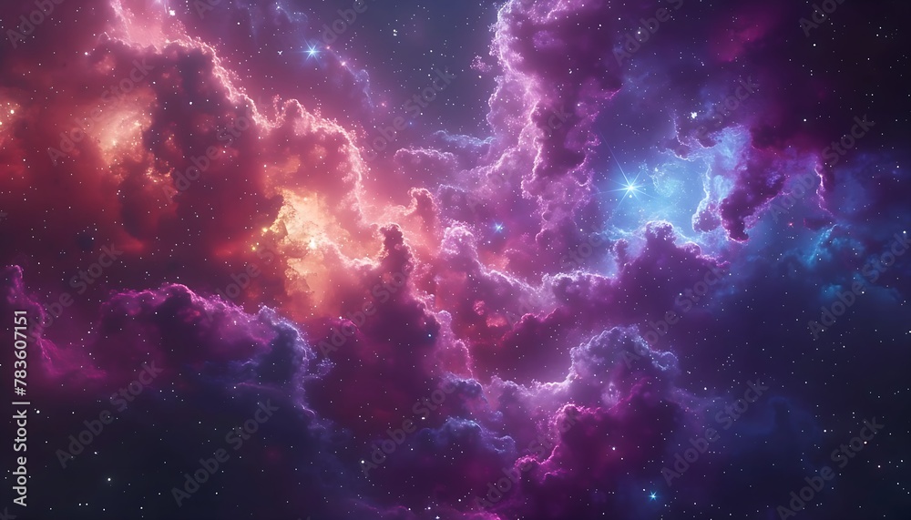 olorful space galaxy cloud nebula. Stary night cosmos. Universe science astronomy. Supernova background wallpaper - obrazy, fototapety, plakaty 